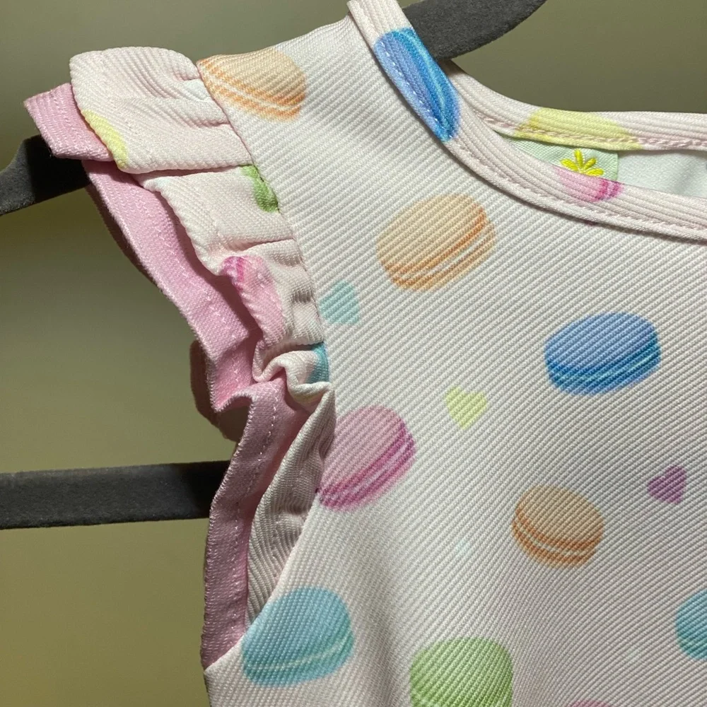 Samara Macaron Print Dress w/ Satin Ribbon 18 Months